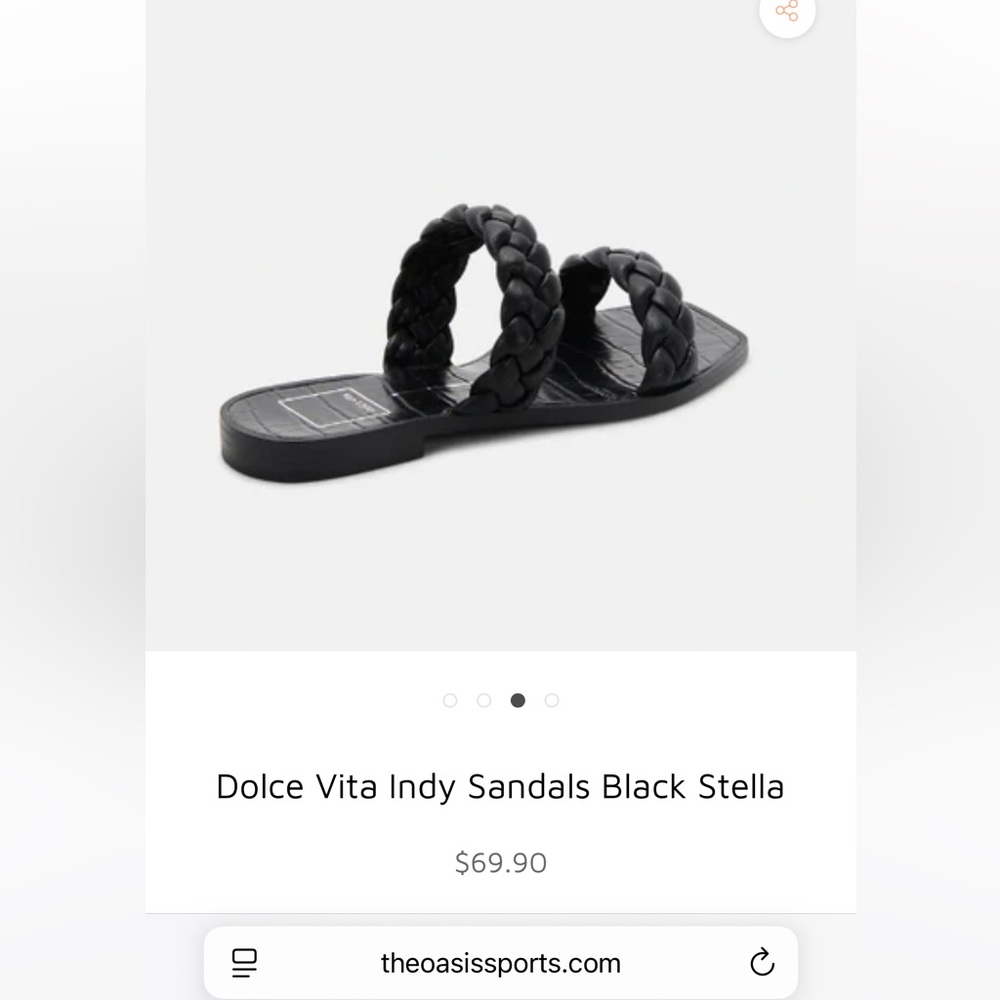 Dolce Vita Black leather Braided Indy sandal size 6